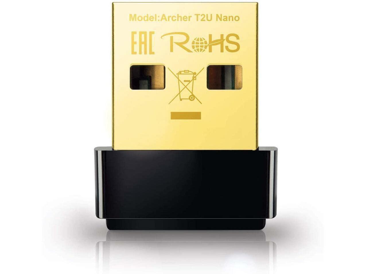 TP-Link Nano AC600 USB Wifi Adapter(Archer T2U Nano)- 2.4G/5G Dual Band Wireless Network Transceiver for PC Desktop, Travel Size, Supports Windows (11,10, 8.1, 8, 7, XP / Mac OS X 10.9-10.14)