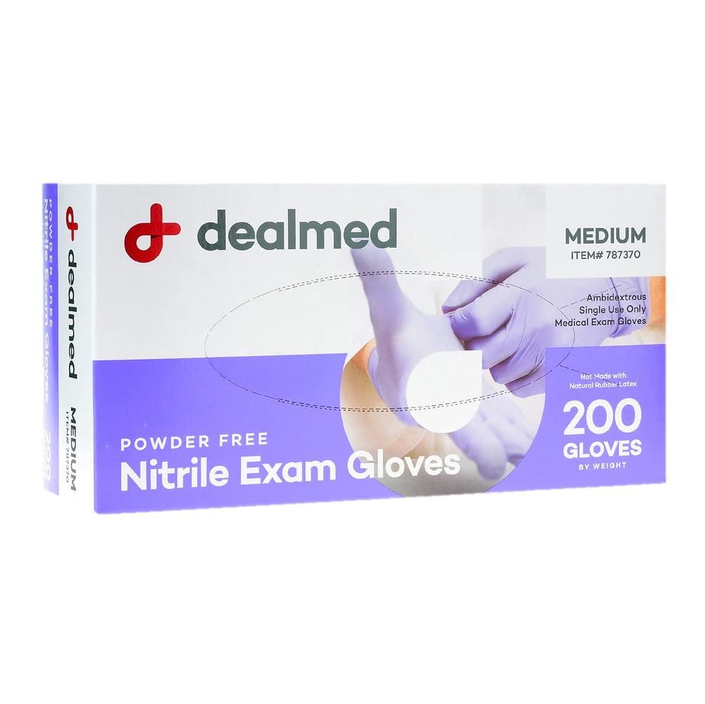 Dealmed Nitrile Medical Grade Exam Gloves, Disposable, Latex-Free, Medium (200 ct.) - Image 2