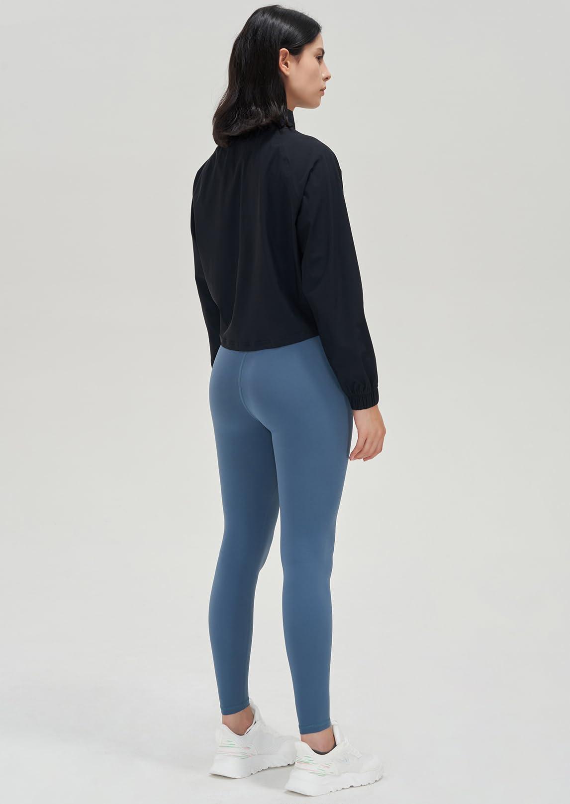 UANEO Womens Athletic Cropped Jacket Zip Up Long Sleeve Workout Tops Gym Yoga Running Sports Shirts Jackets - Image 7