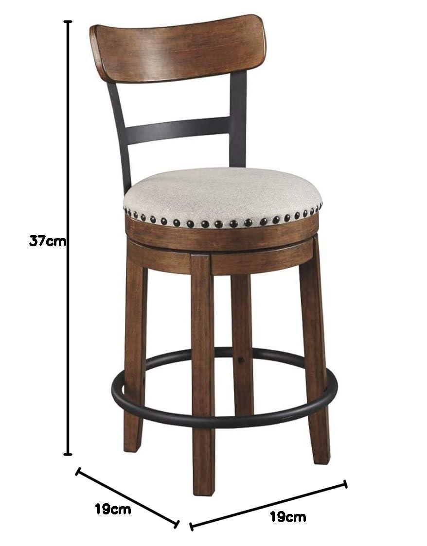 Signature Design by Ashley Valebeck Rustic Farmhouse 24.5” Counter Height Swivel Bar Stool, Brown - Image 12