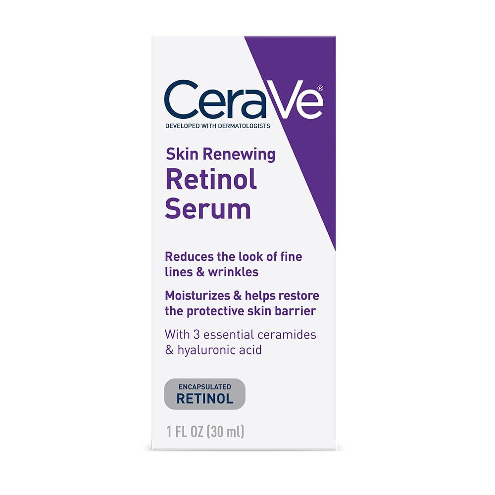CeraVe Anti Aging Retinol Serum For Face, Encapsulated Retinol With Hyaluronic Acid, Niacinamide & Ceramides, Smooths Wrinkles & Fine Lines, Gentle Skin Brightening Serum, Fragrance Free, 1 Oz - Image 9