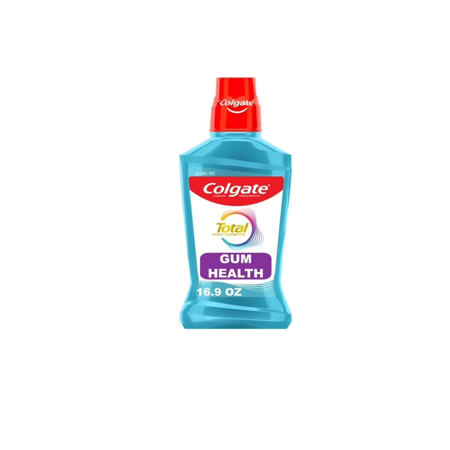 Colgate Total for Gum Health Mouthwash, Clean Mint - 500mL, 16.9 fluid ounce(Pack of 6)