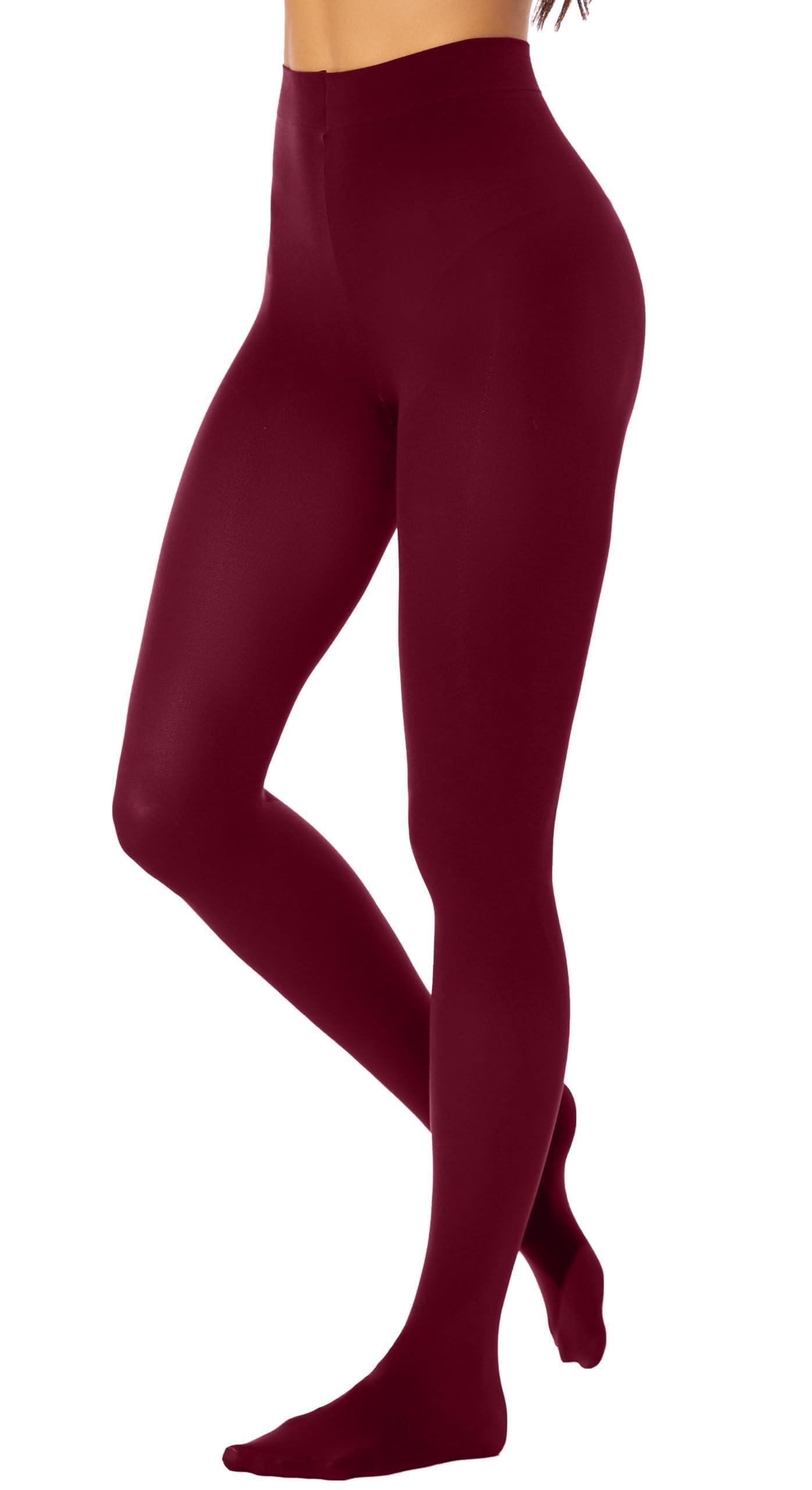 HeyUU Women's 80D Ultra Soft Opaque Tights, High Waist Solid Color Footed Pantyhose with 29 Colors - Image 5