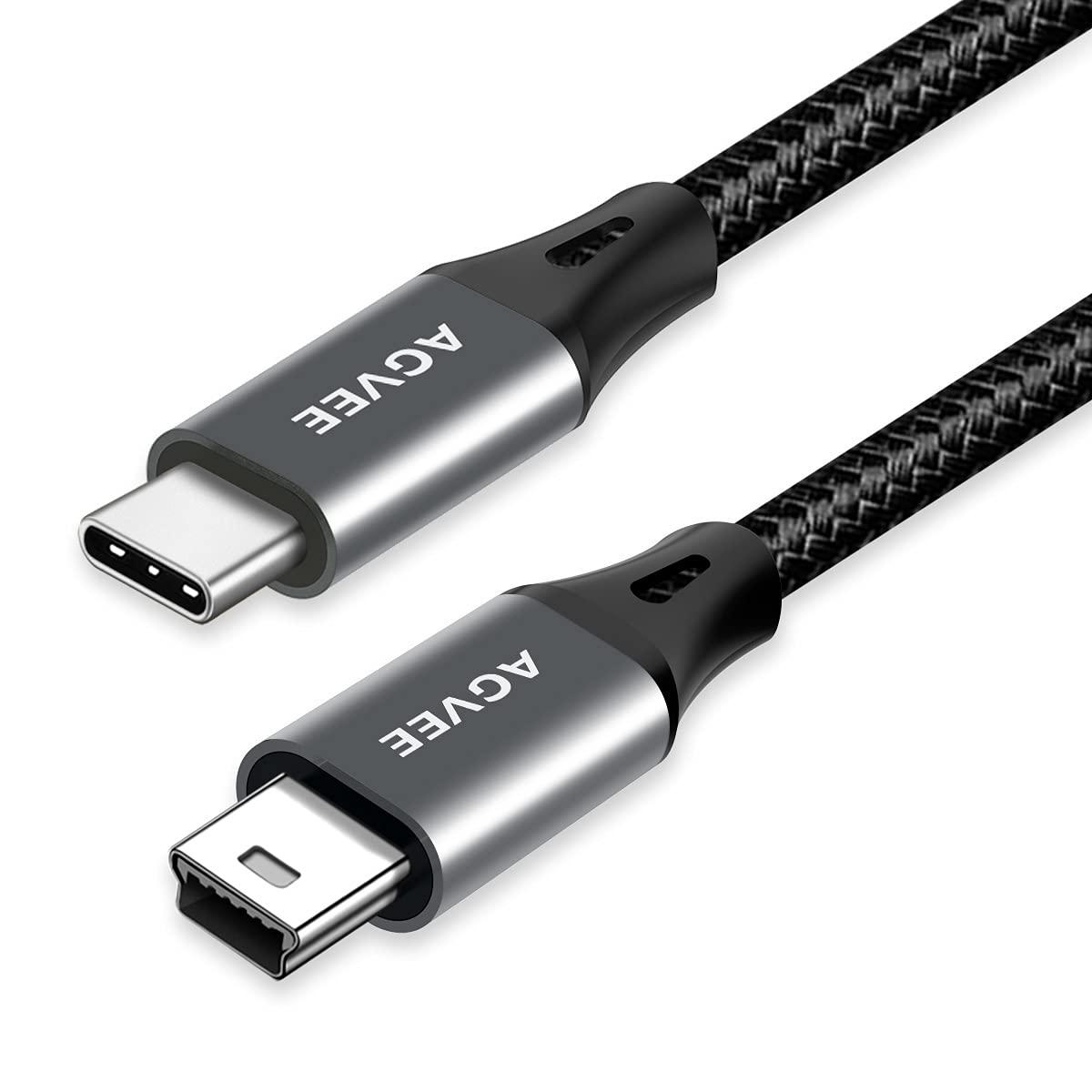 AGVEE 2 Pack 3.3ft USB-C to Mini USB Cable, Braided Durable Mini-B 5-Pin to Type-C Data Charging Charger OTG Cord for Hero 3+, PS3 Controller, Canon Nikon Camera, GPS, Blue Yeti, Dark Gray - Image 3