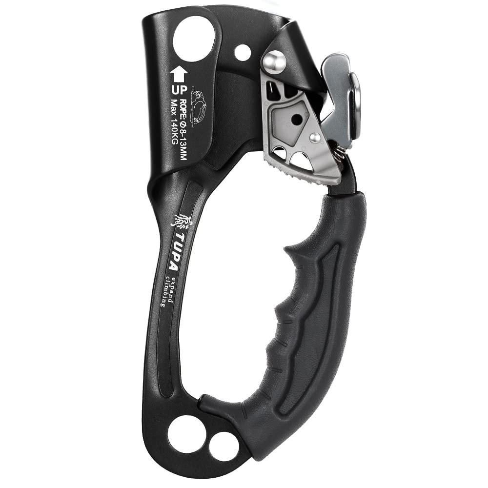 Lixada Climbing Hand Ascender 8-13mm Vertical Rope Access with Ergonomic Rubber Handle CE Certified Strong Rappelling Gear Equipment for Rock Climbing Tree Arborist, Rescue Caving