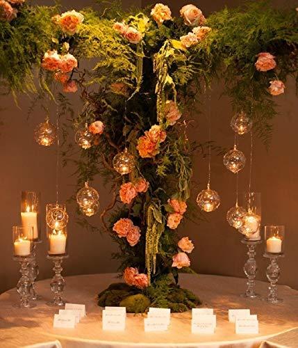 Sziqiqi Hanging Glass Globes Orbs Tea Light Candle Holders with Flameless LED Tealight for Wedding Ornaments, Wedding Birthday Christmas Party Centerpiece Accessory 2.36inch 30pcs +6 Extra - Image 4