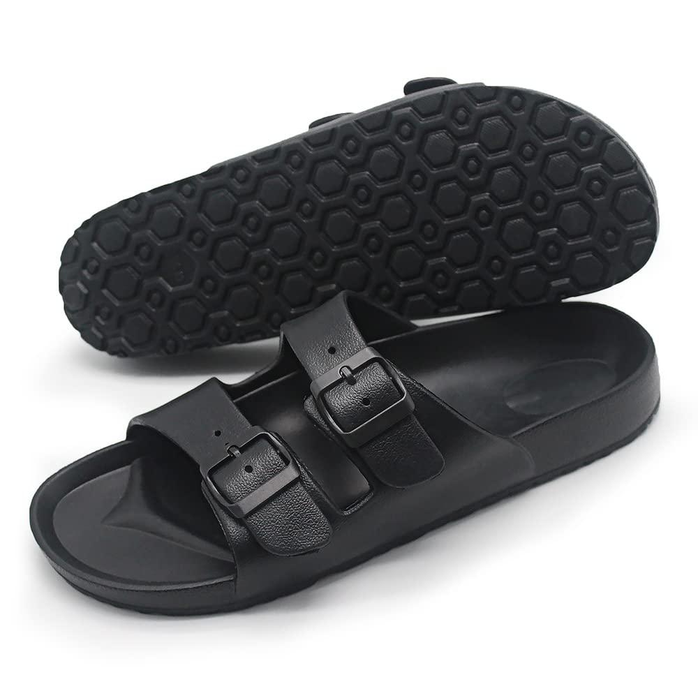 BEMGNAR Men’s Lightweight Comfort Slides Double Buckle Slip-on Adjustable EVA Orthopedic Flat Sandals - Image 8