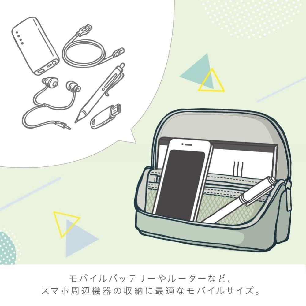 ソニック(Sonic) Sonic Utlim Sma-Sta Ash Wide Mobile Standing Case, Workspace Bag, Converts Into Stand for Smartphone, Stationery, Tech Accessories, Makeup Brush Holder, and More, UT-8655-GL, Moss Grey - Image 6