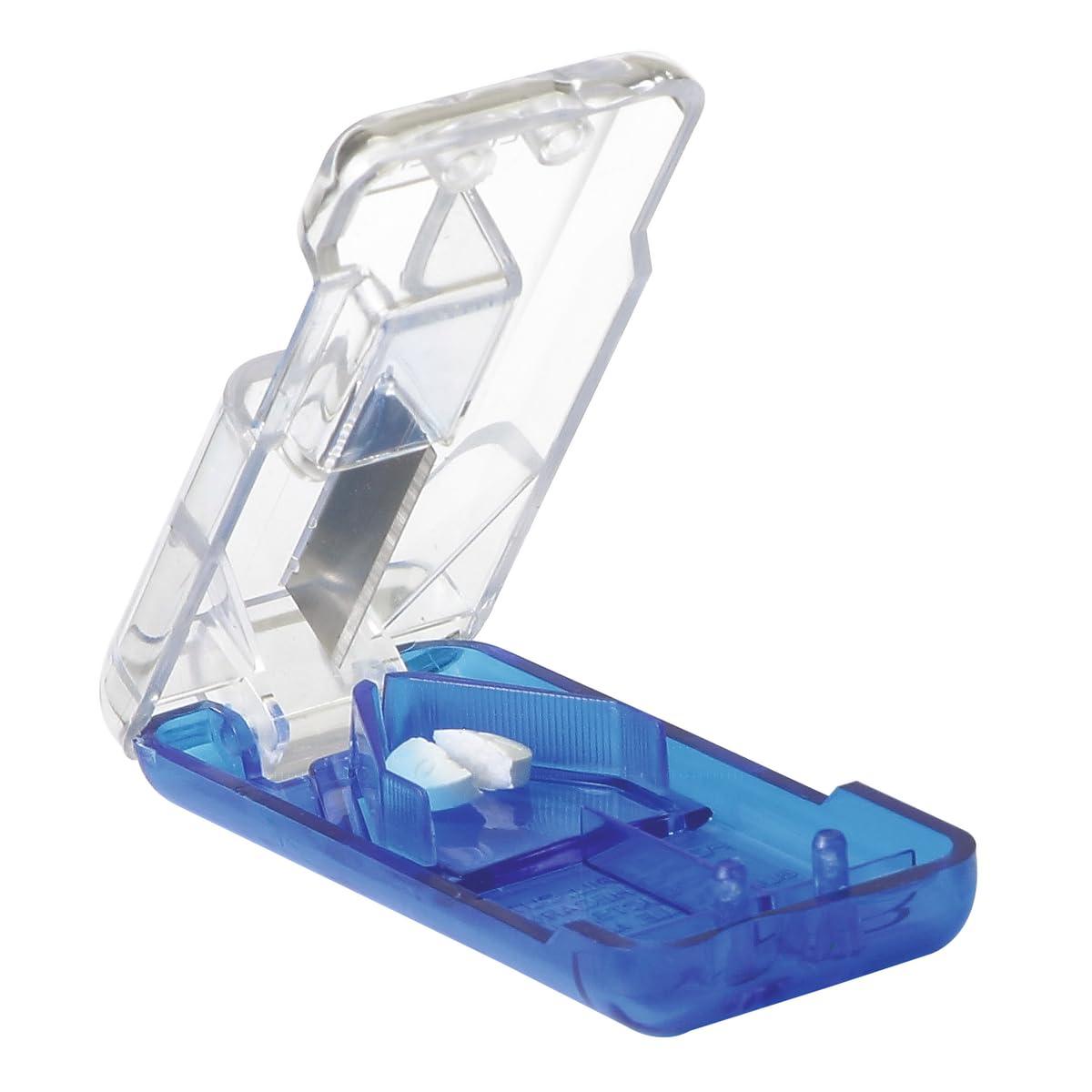 Ezy Dose Pill Cutter and Splitter with Dispenser, Cuts Pills, Vitamins, Tablets, Stainless Steel Blade, Travel Sized, Assorted Colors ,Cutter
