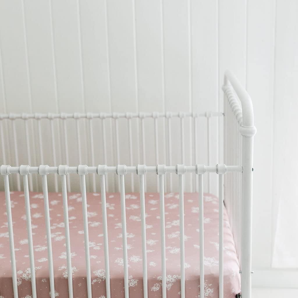 Crib Sheets Neutral - Fitted Baby Crib Sheets Bed for Girl Boy - 2 Pack Standard & Toddler Mattress (Antique Rose) - Buttery Soft Organic Cotton Blend - Image 5