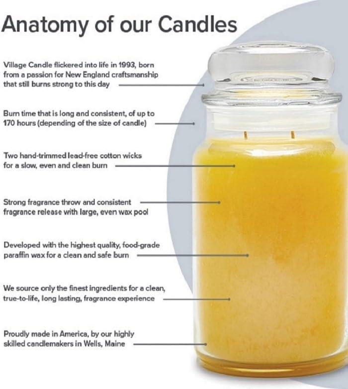 Village Candle Warm Apple Pie Large Glass Apothecary Jar Scented Candle, 21.25 oz, Brown - Image 5