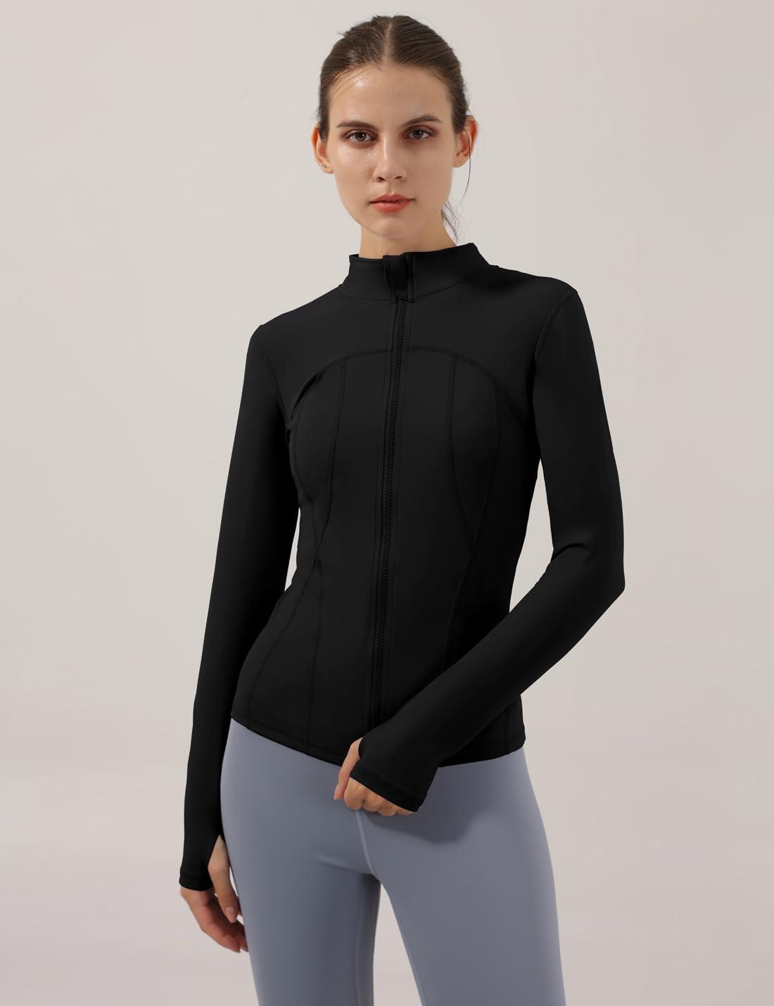 Locachy Women's Slim Fit Full Zip Athletic Running Sports Workout Jacket with Thumb Holes - Image 4