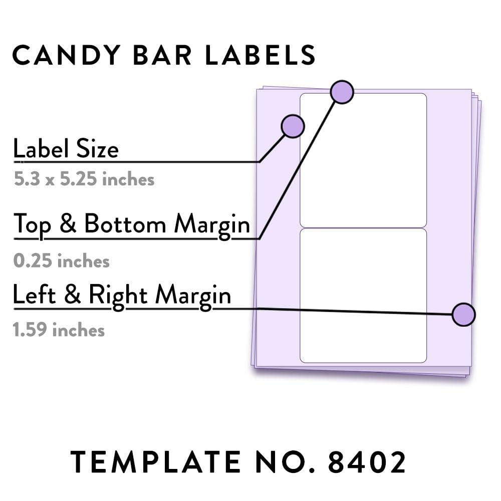 Labels for Candy Bars, 5.3 x 5.25 inches, Uncoated White (5.3 X 5.25 in., 100, Count) - Image 5