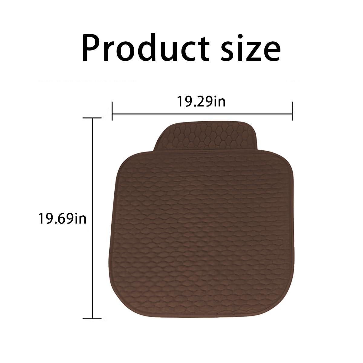 BELOMI Car Seat Bottom Cover Pad, 2PCS Linen Vehicle Front Seat Protector with Storage Pocket, Anti-Slip Automotive Seat Protection Cushion Mat, Universal Fit for Most Sedans SUV Pick-up (Coffee) - Image 2