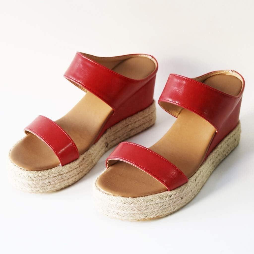 2025 Platform Sandals Women Fashion Wedges Sandals Casual Comfortable Mid Heels Open Toe Espadrilles Sandals Slip on Shoes Dressy Summer Flat - Image 2