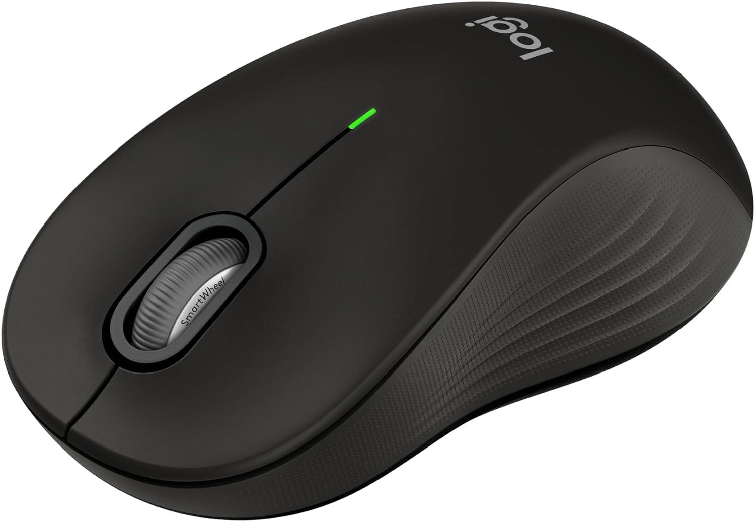 Logitech Signature M550 L Full Size Wireless Mouse - for Large Sized Hands, 2-Year Battery, Silent Clicks, Bluetooth, Multi-Device Compatibility - Black (Renewed)