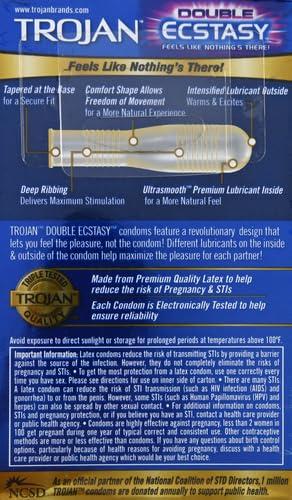 Trojan Double Ecstasy Lubricated Condoms - 10 Count - Image 3