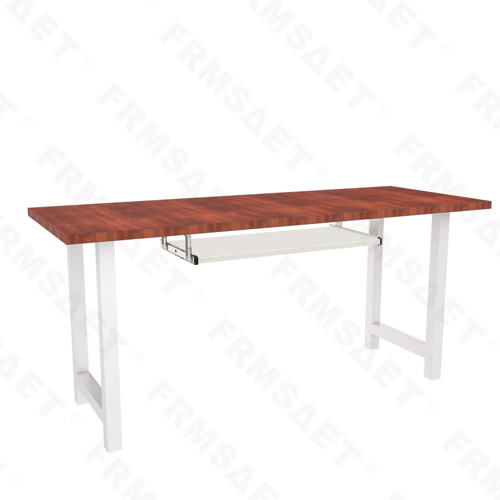 FRMSAET Furniture Accessories Office Product Suits Hardware 20/24/30 inches Keyboard Drawer Tray Wood Holder Under Desk Adjustable Height Platform. (30 inches, White) - Image 7