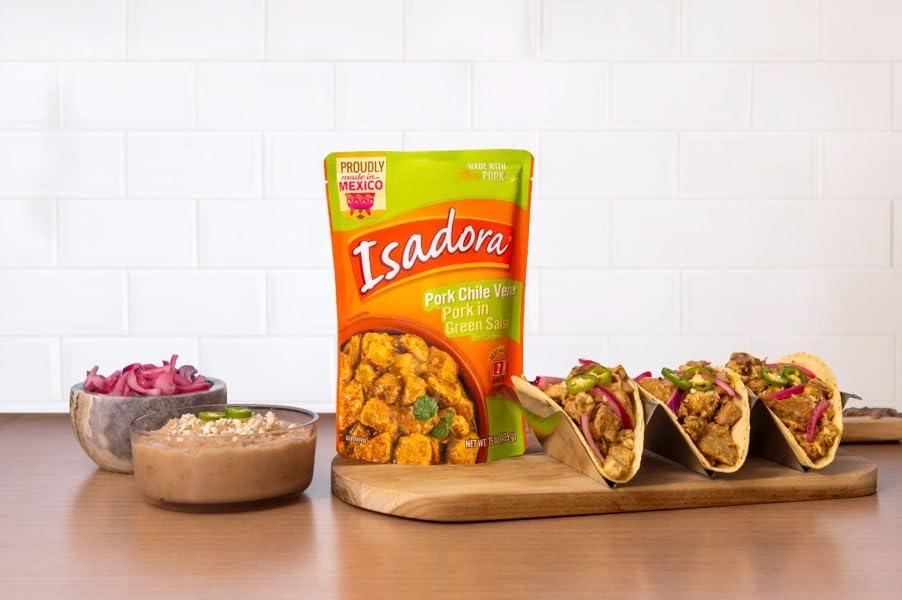 Isadora Fully Cooked Pork Chile Verde 15 oz, Ready-to-eat, no refrigeration needed. - Image 7