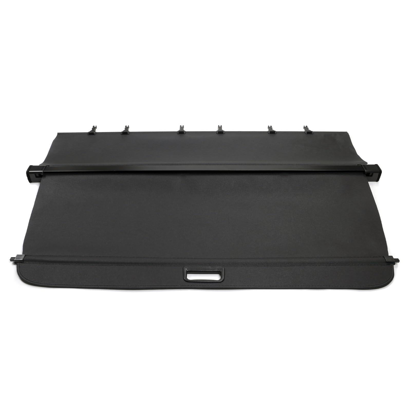IKON MOTORSPORTS, Cargo Cover Compatible with 2010-2015 Lexus RX350 RX450h All Models, PVC & Aluminum Rod Black Security Rear Trunk Cover Security Retractable Shield, 2011 2012 2013 2014