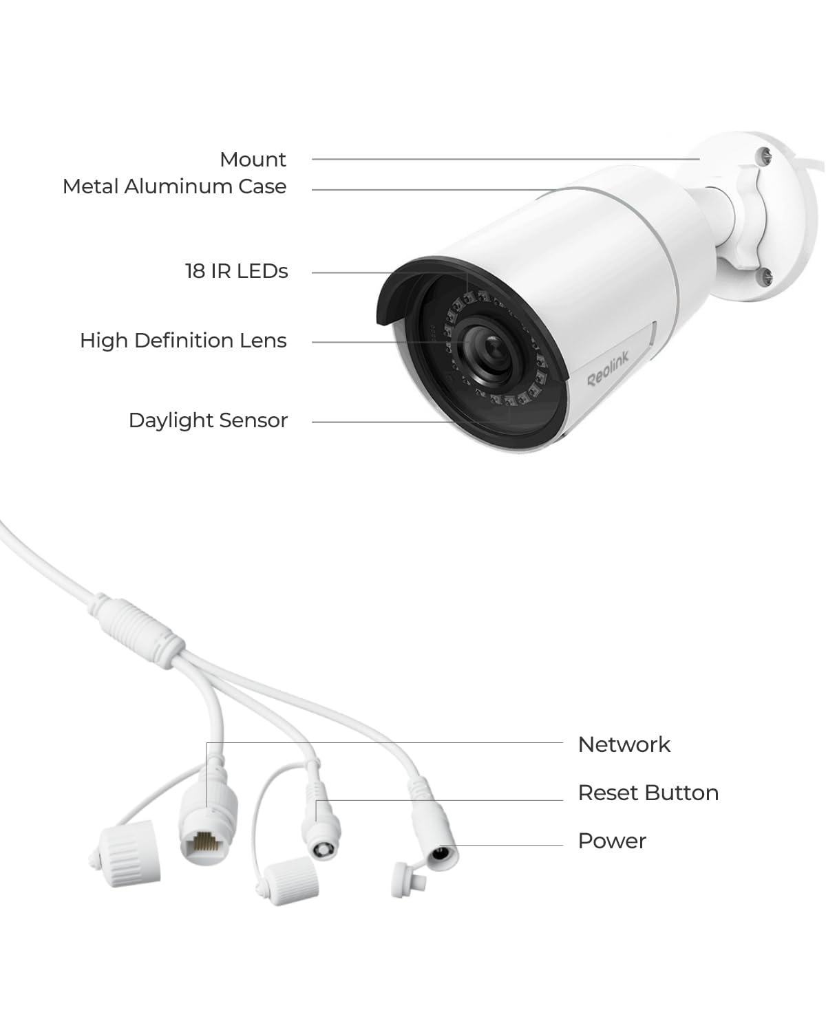 REOLINK 5MP Security PoE IP Camera, Person/Vehicle/Pet Detection, Time-Lapse, 100ft IR Night Vision, Work with Smart Home, Support 256GB SD Card, Surveillance Outdoor Indoor, RLC-510A - Image 8
