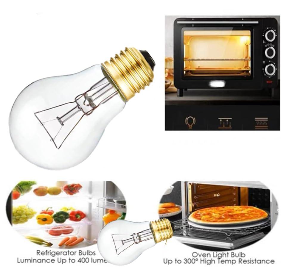 ZGDYUI Oven Light Bulb, 40 Watt Appliance Light Bulb, E26 A15 High Heat Bulbs for Stove Hood, Refrigerator, Microwave, Warm White 2700K, Dimmable (4pack) - Image 6