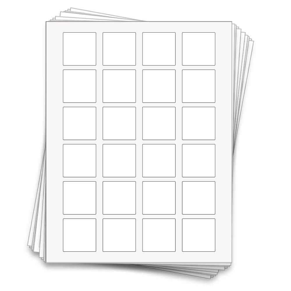 240 Square Waterproof Labels for 50 ml Bottles, 1.5 in. | White Waterproof Vinyl for Inkjet Printers