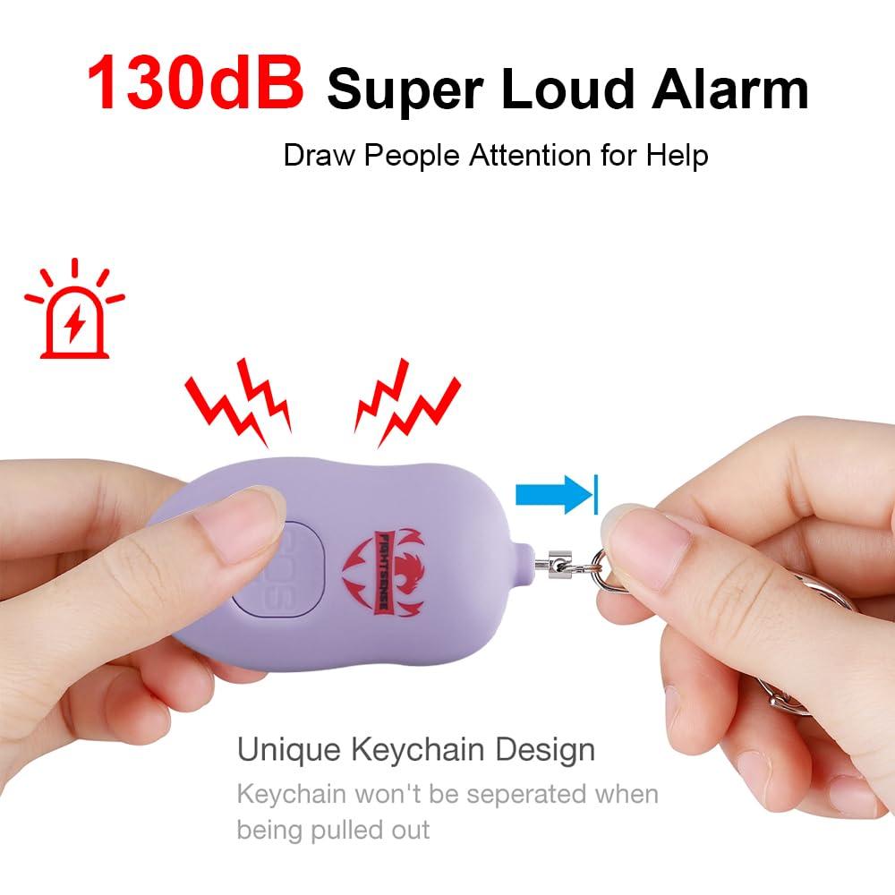 Fightsense Personal Alarm Keychain with Snap Hook, 130dB Siren Safety Alarm for Women LED Light (300m Audible) (Purple) - Image 6