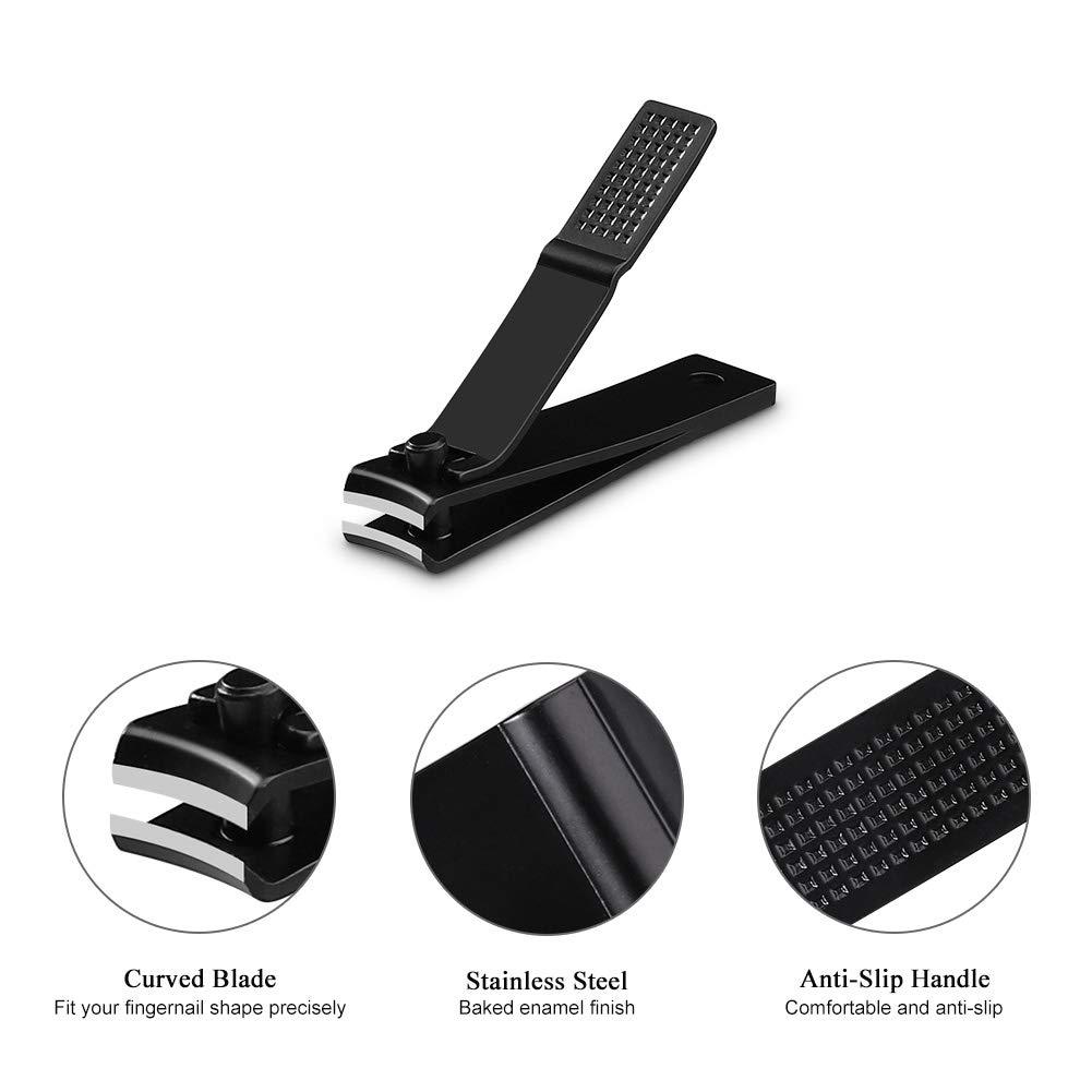 HAWATOUR Nail Clippers Set, Ultra Sharp Sturdy Fingernail and Toenail Clipper Cutters with Visibly Tin Case, Black - Image 5