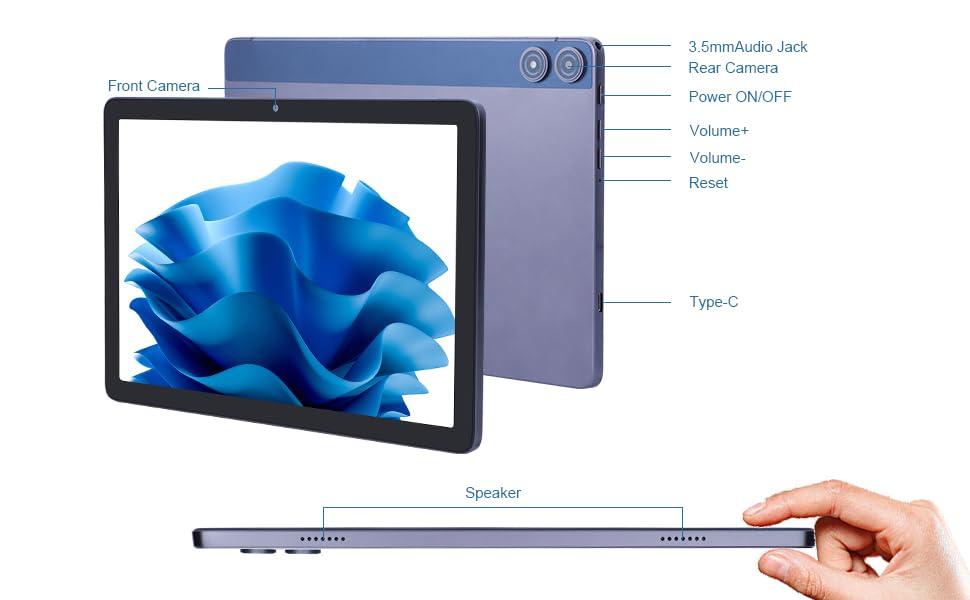 C idea 10.1 inches Tablet,Android 12.0 Tablet 8GB RAM 128GB ROM (1TB TF),1920 * 1200 Full HD Screen,8 Core Unisoc T606 CPU,2.4G/5G WiFi,8MP+13MP Camera,6000mAh Long Battery,Face Unlocked(Gray) - Image 7