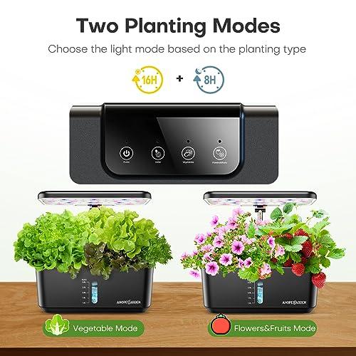 Ahopegarden Indoor Garden Hydroponics Growing System: 10 Pods Plant Germination Kit Aeroponic Herb Vegetable Growth Lamp Countertop with LED Grow Light - Hydrophonic Planter Grower Harvest Lettuce - Image 5