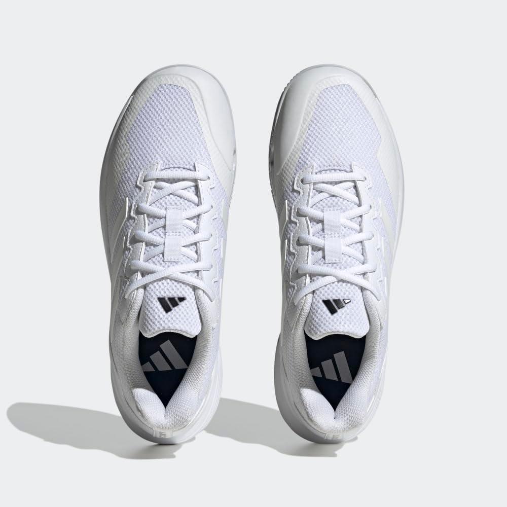 adidas Mens Gamecourt 2 Tennis Sneakers Shoes - White - Image 5