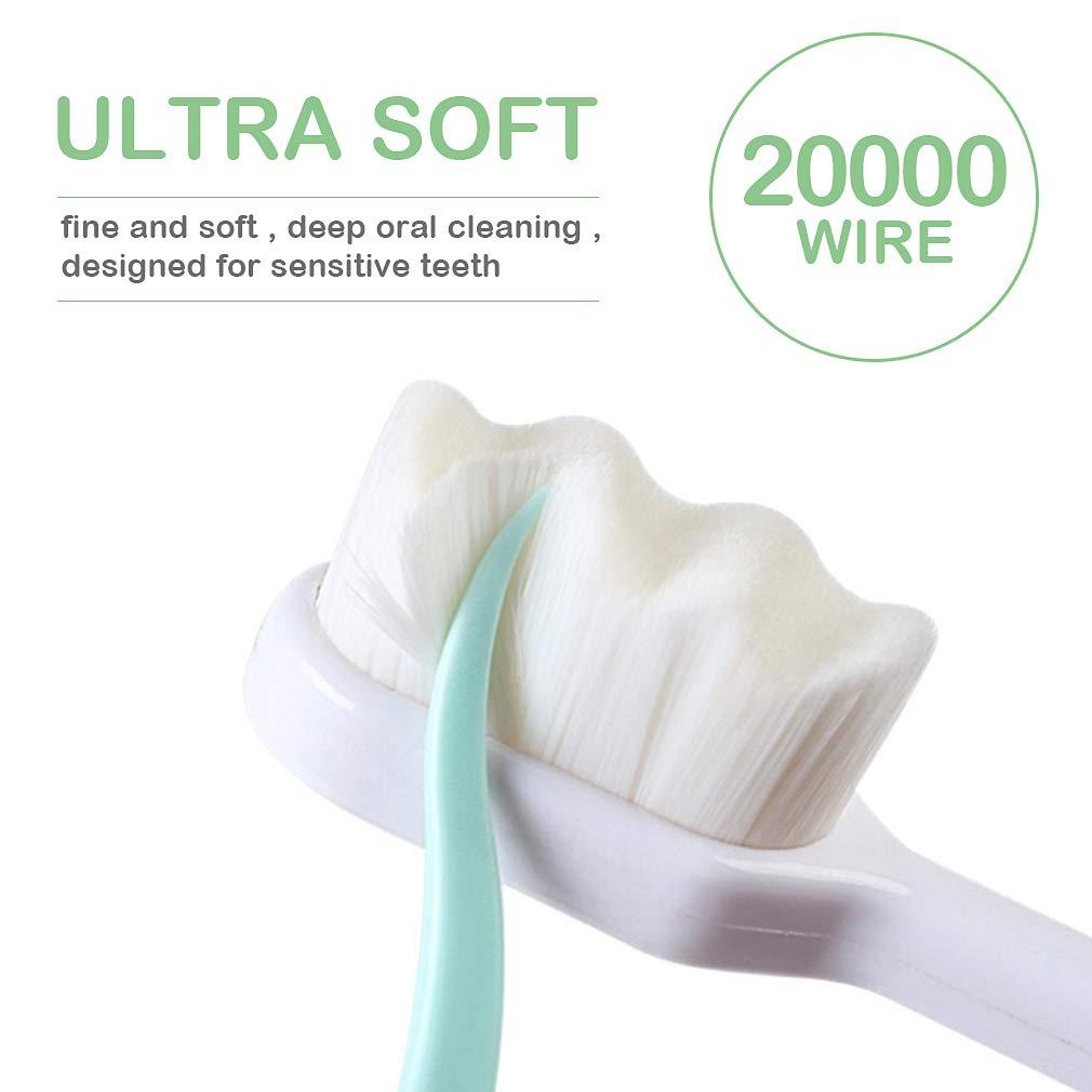 EasyHonor Extra Toothbrush for Sensitive Gums, Micro Fur Manual Toothbrush with 20000 Soft Floss Bristle for Pregnant Women, Elderly, Braces and Gum Recessions, Protect Fragile Gums (6 Pack) - Image 2