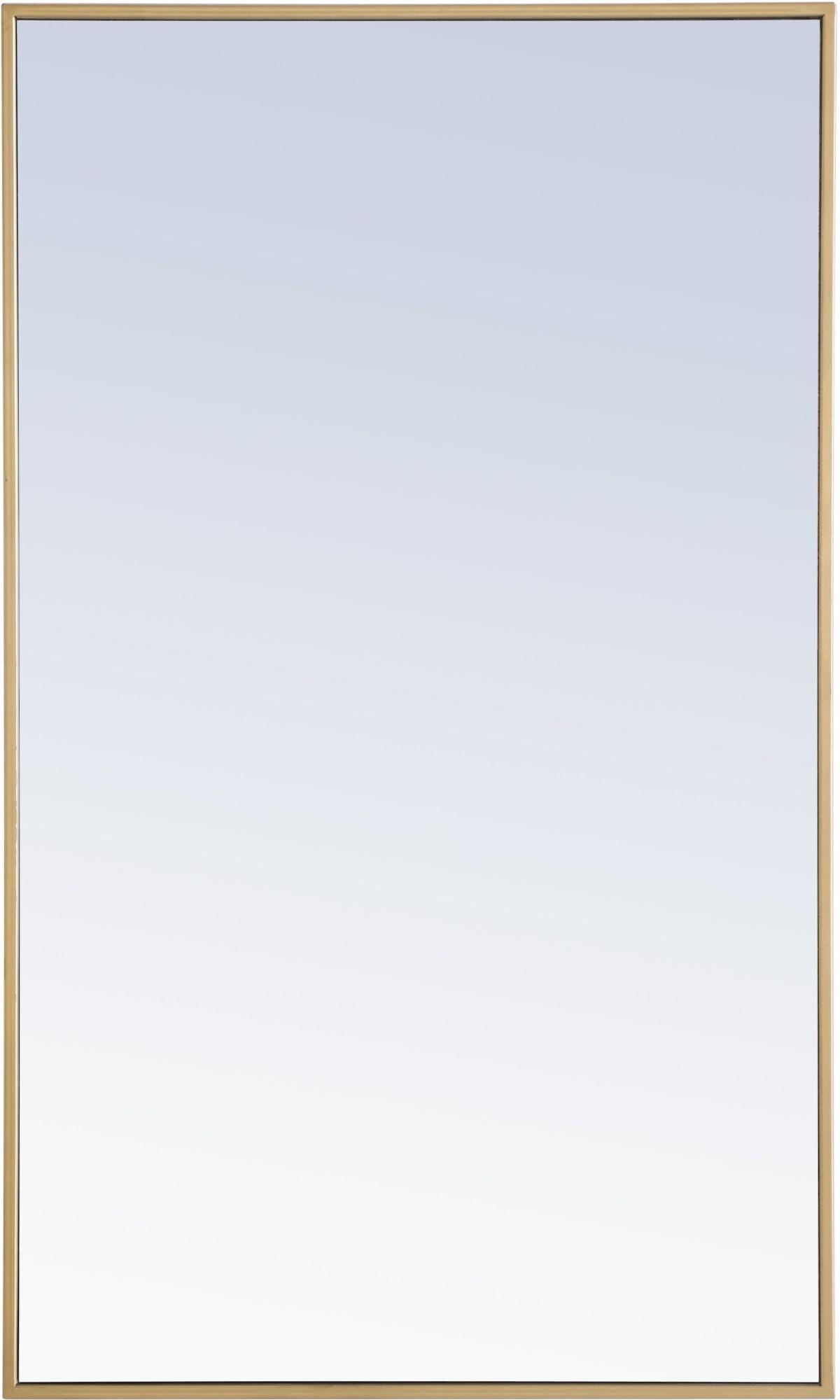 Elegant Decor Monet 40" x 24" Rectangle Metal Frame Mirror in Brass
