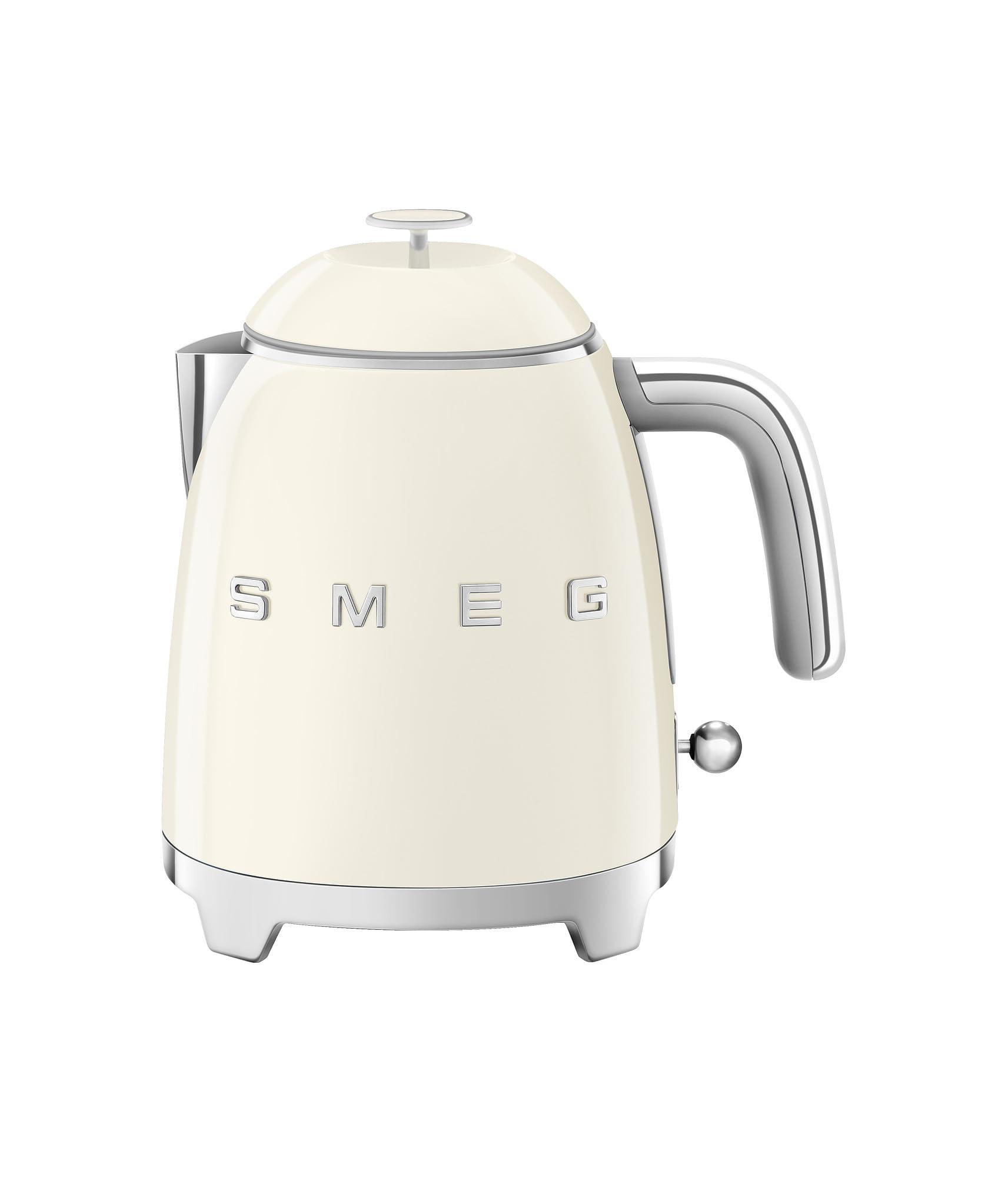 SMEG Mini 50's Retro Style 3 Cup Electric Kettle with Double Wall Anti Slip Base and Water Level Indicator (Cream)