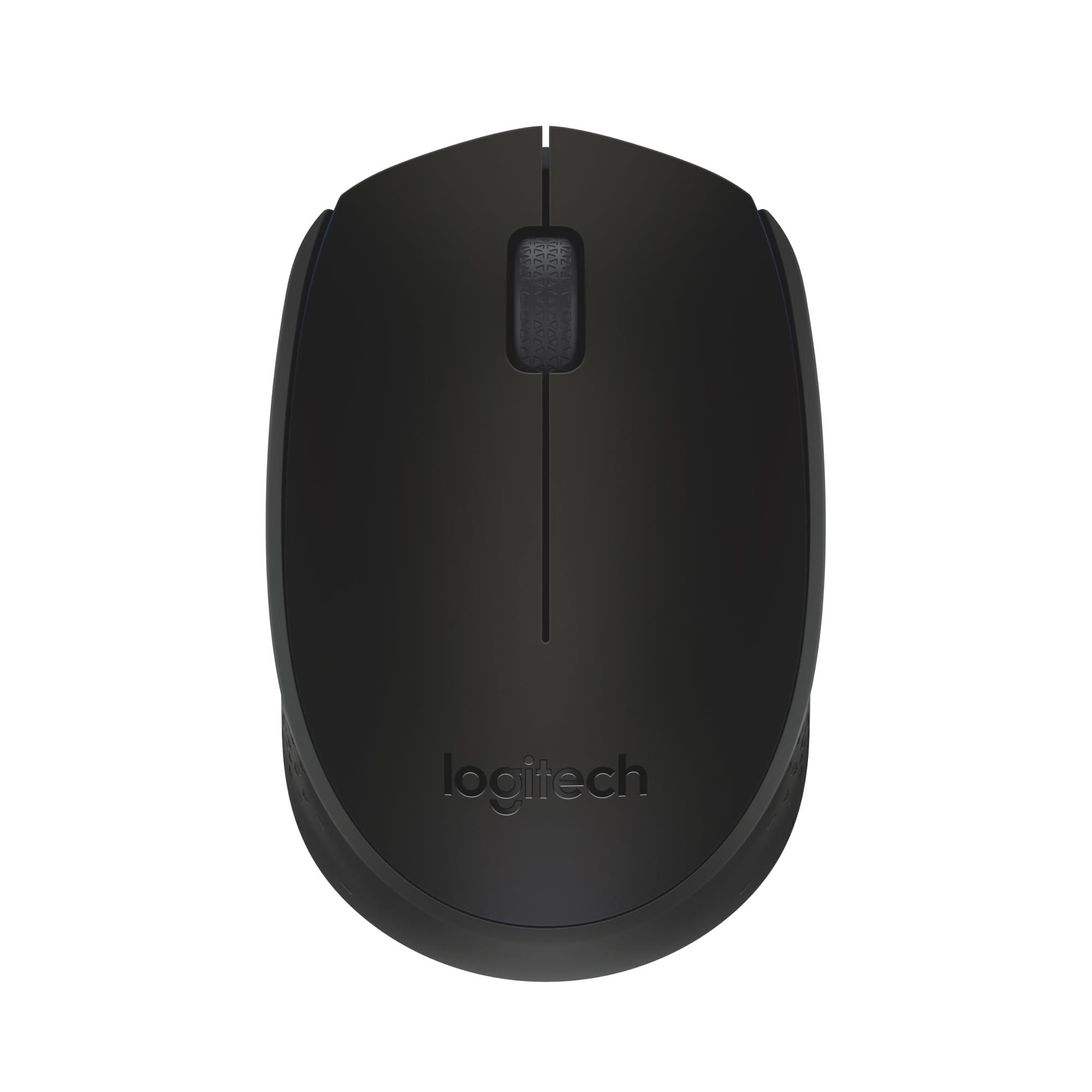 Logitech M170 Wireless Mouse for PC, Mac, Laptop, 2.4 GHz with USB Mini Receiver, Optical Tracking, 12-Months Battery Life, Ambidextrous - Black