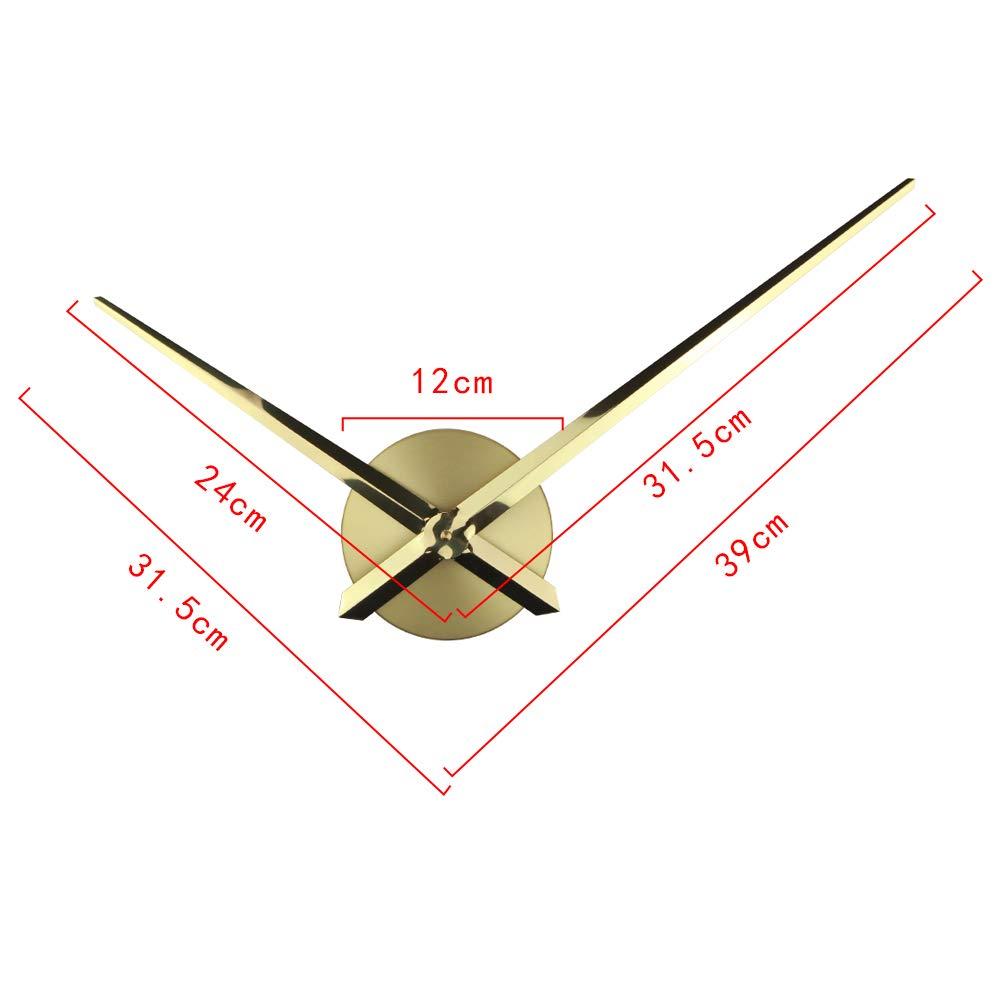 AMAZLIFE 3D DIY Wall Clock - Frameless Large 3D Modern Wall Clock Mirror Stickers Decor for Office Living Room Bedroom Home Decorations (Gold) - Image 3