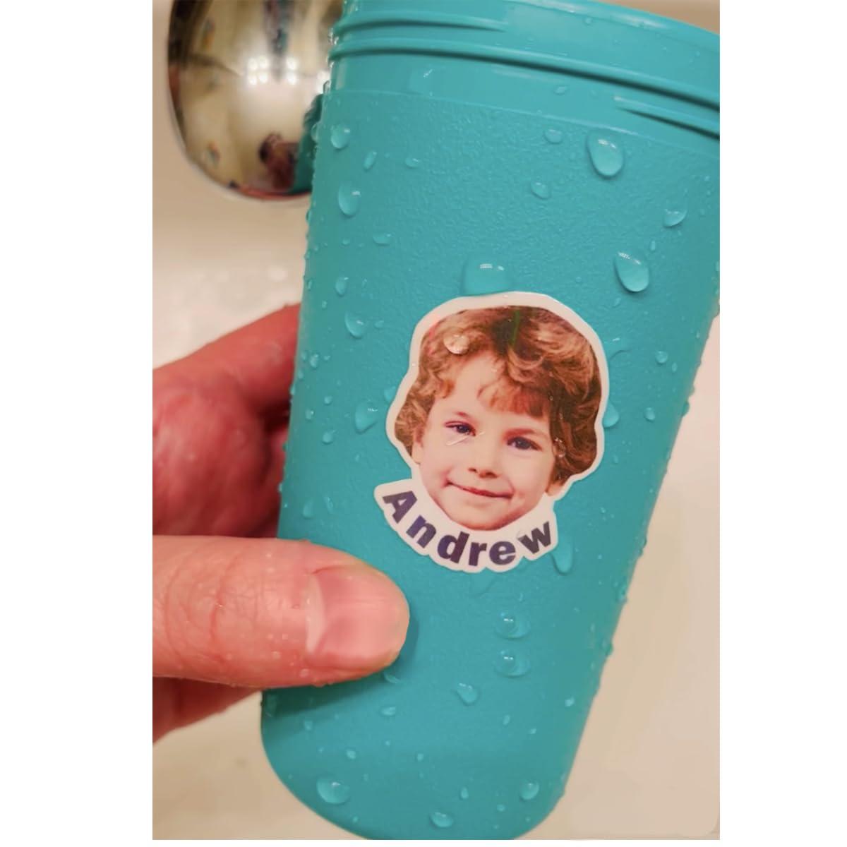 JJJ Design 32 pcs Personalized Face Stickers with name - Portrait Face Photo Stickers for Water Bottles, Lunch Boxes, Phone Cases -Holographic Waterproof Dishwasher Safe (BB) - Image 5