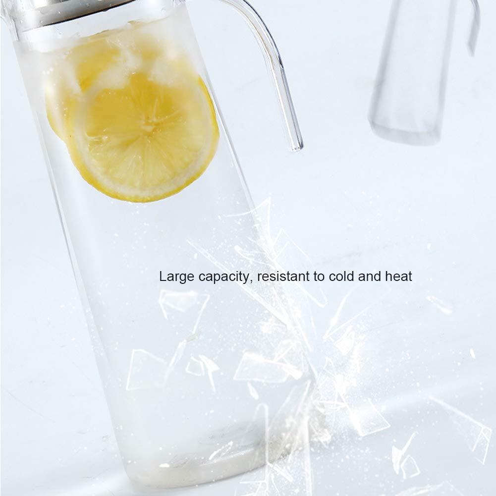 Acrylic Water Pitcher with Lid, 40 Oz Plastic Transparent Iced Tea Water Jug Drink Pitcher Beverage Carafe Pitchers for Juice Tea Coffee Milk(Bamboo Lid) - Image 5