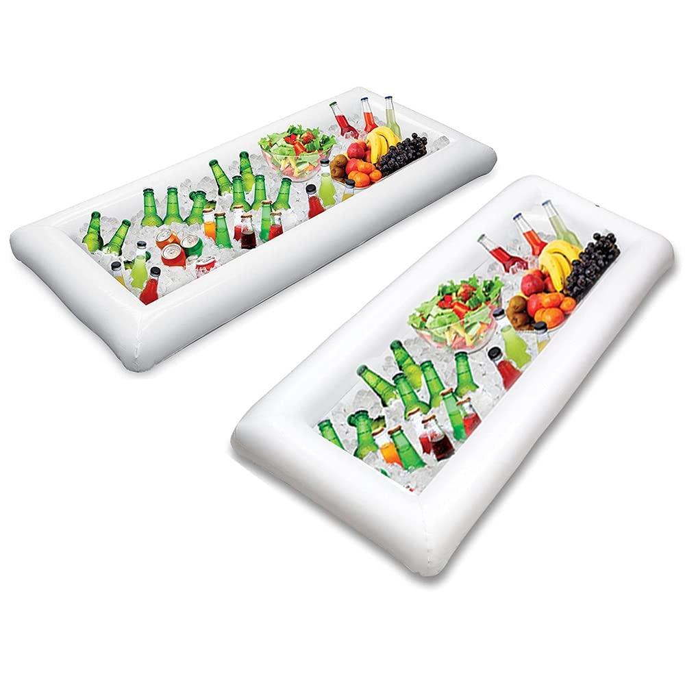 Jasonwell Inflatable Serving Bars Ice Buffet Salad Serving Trays Food Drink Holder Cooler Containers Indoor Outdoor BBQ Picnic Pool Party Supplies Luau Cooler w Drain Plug - Image 8