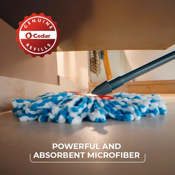 O-Cedar RinseClean Microfiber Spin Mop & Bucket Floor Cleaning System with 4 Extra Mop Head Replacements - Image 4