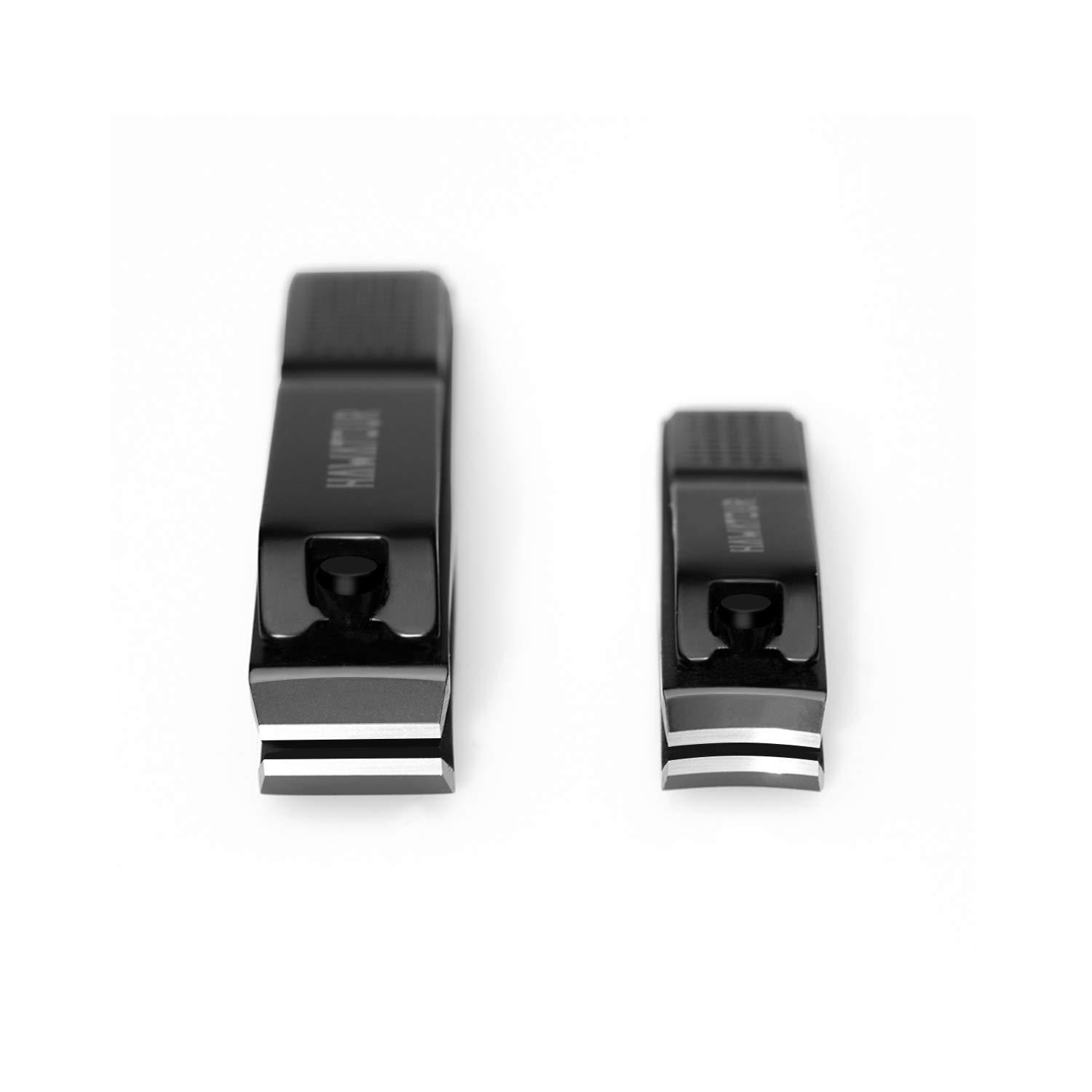 HAWATOUR Nail Clippers Set, Ultra Sharp Sturdy Fingernail and Toenail Clipper Cutters with Visibly Tin Case, Black - Image 3