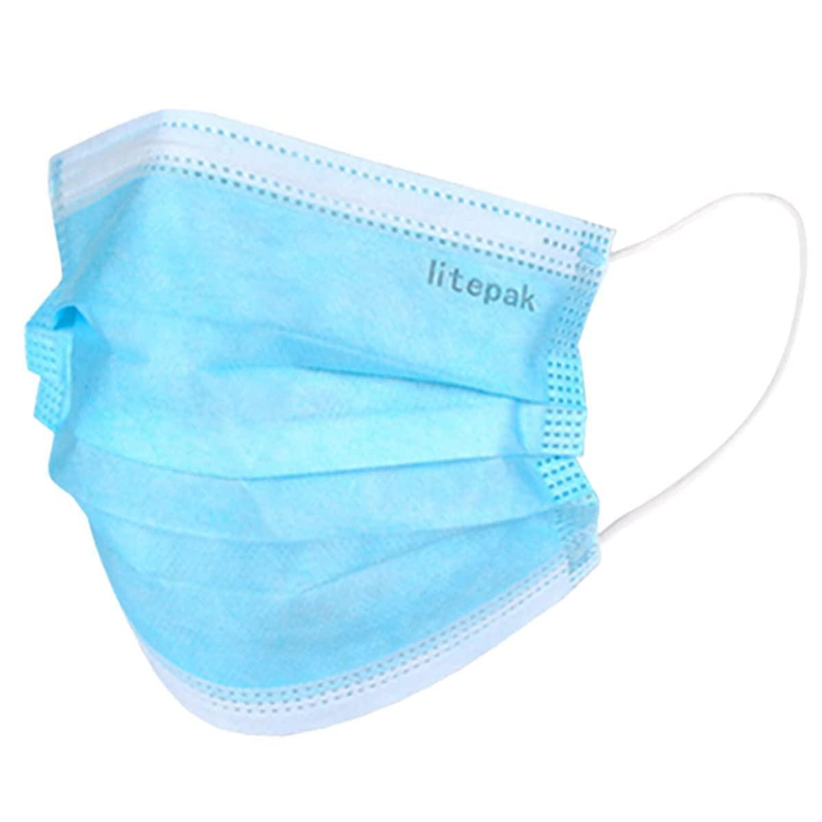 Litepak 2000pcs Disposable Face Masks Black 3-Ply Adult Mask Nose Wire Protection - Breathable Protective Face Covering - Image 5