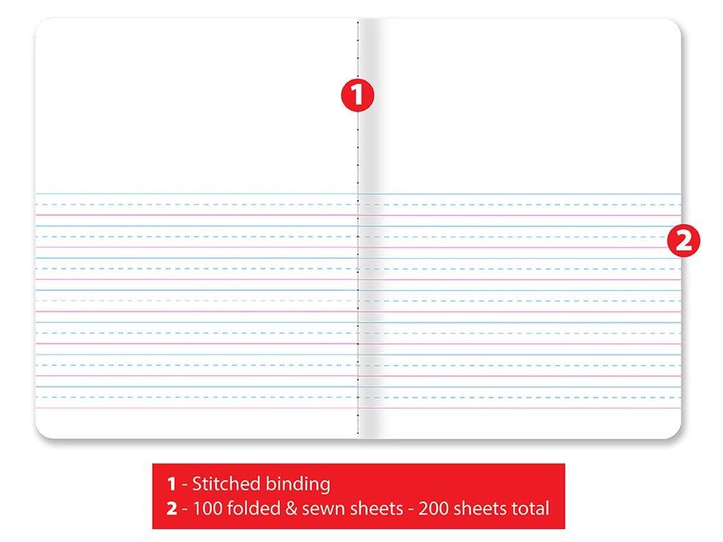 Better Office Products Primary Journal, Hardcover, Primary Composition Book Notebook - Grades K-2, 100 Sheet, One Subject, 9.75" x 7.5", Blue Cover-12 Pack - Image 6