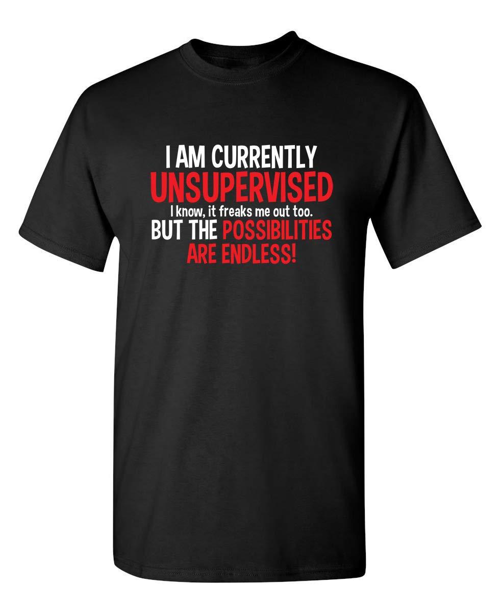 I'm Currently Unsupervised Novelty Graphic Sarcastic Funny T Shirt