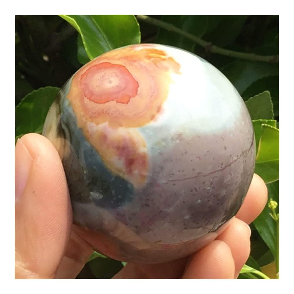 WGPHD Health & Household Natural Polished Ocean Jasper Crystal Ball Healing Quartz Crystal Spheres Ornaments Gifts for Chakra Home Decoration - Image 2