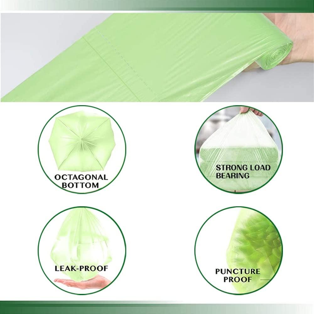 iDemaya Medium Compostable Trash Bags, Biodegradable 8 Gallon Garbage Bags, Recycling Degradable Unscented Rubbish Bags for Kitchen Bathroom Office Car Pet Wastebasket (Green) - Image 4