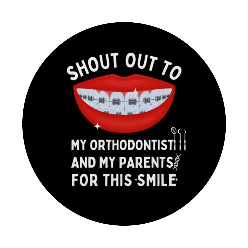 Shout Out To Orthodontist Teeth Whitening Toothpaste Strips PopSockets Standard PopGrip - Image 3