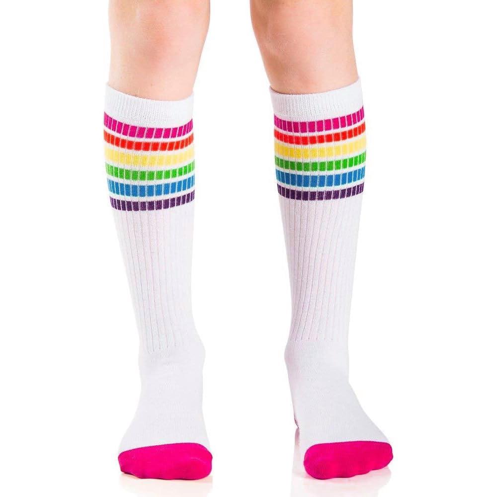 juDanzy Baby, Toddler & Kids Knee High Stripe Tube Socks For Boys & Girls With Grips