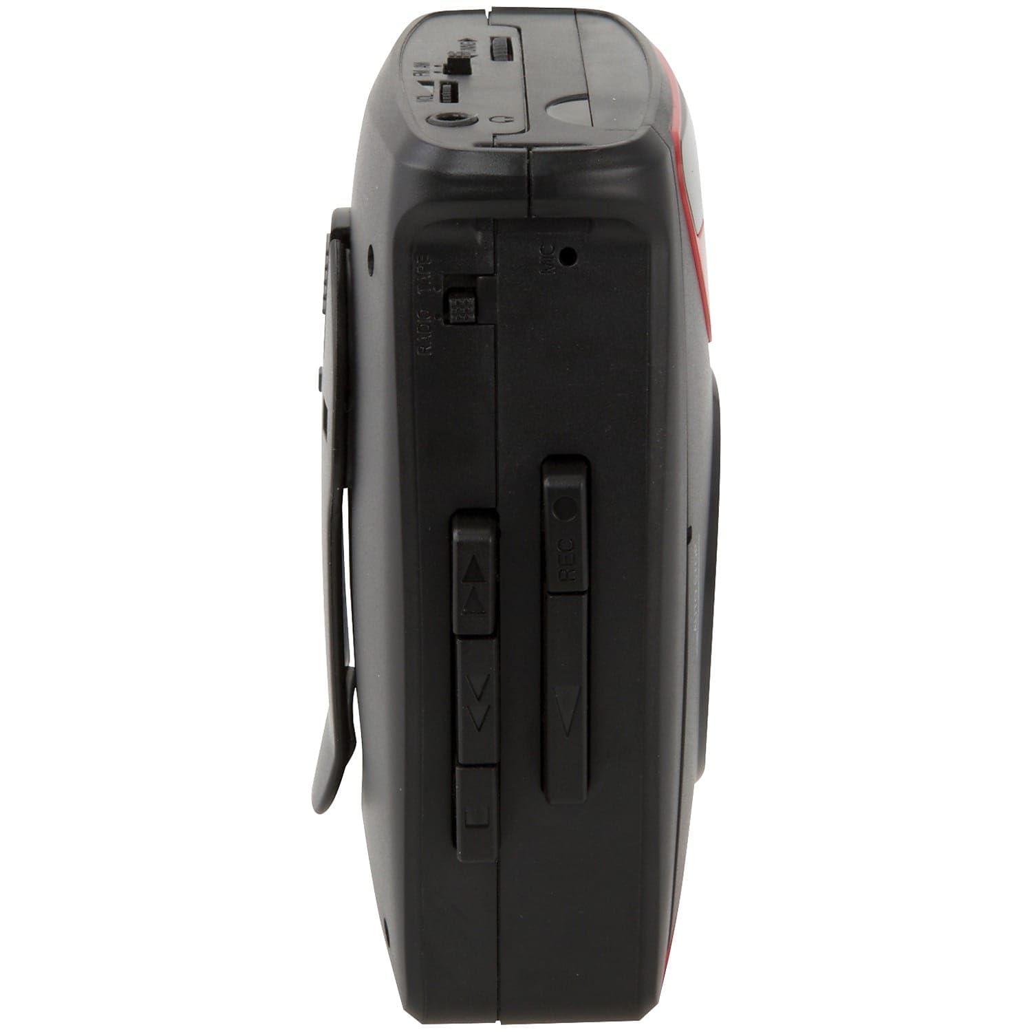 GPX Portable Cassette Player, Compatible With Headphone, 3.54 x 1.57 x 4.72 Inches, Requires 2 AA Batteries - Not Included, Red/Black (CAS337B) Black/Red - Image 4
